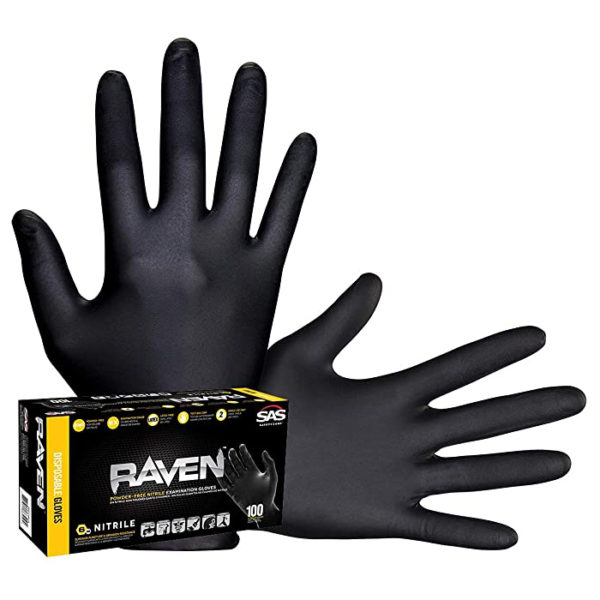 SAS Safety Raven P/F Nitrile Glove 6MIL